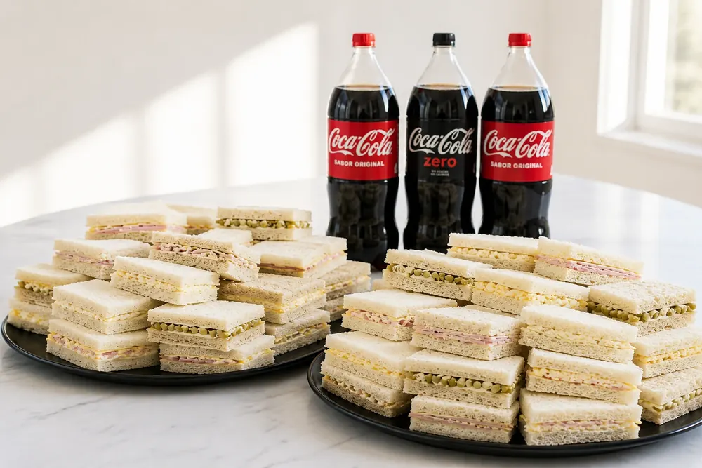 Catering de oficina: sánguches de miga y gaseosas