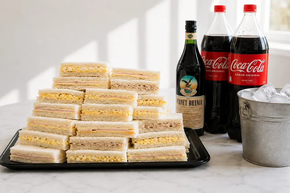 La Previa Perfecta: sánguches de miga, fernet, Coca-Cola e hielo